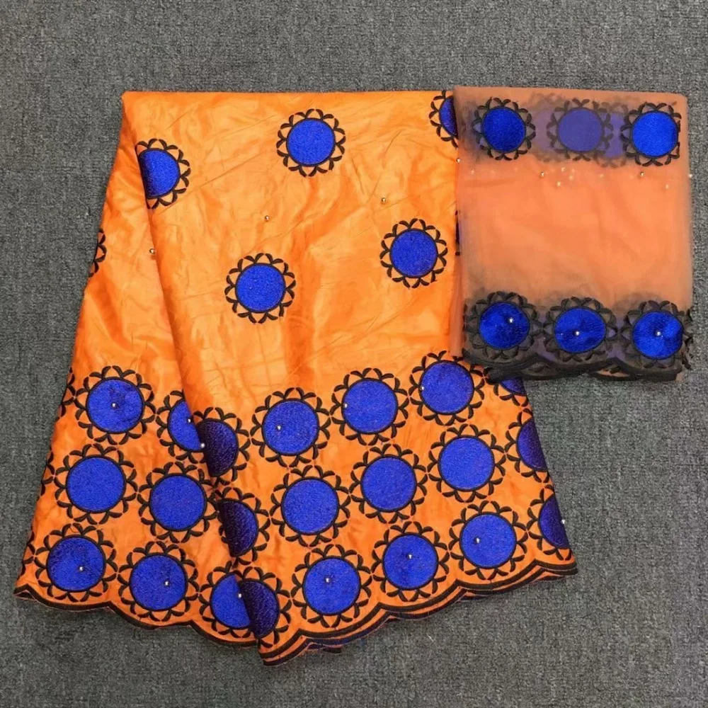 

orange basin riche getzner africaine bazin broderie batik fabric bazin riche getzner 2019 nouveau french lace fabric7yard/setHL-