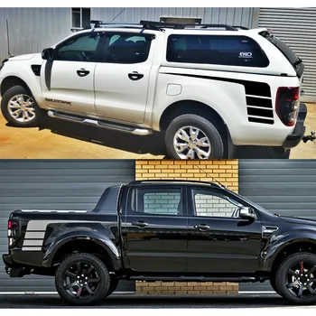 

custom for ford ranger stickers 2PC car rear trunk gradient stripe styling graphic vinyls modified accessories decortative decal