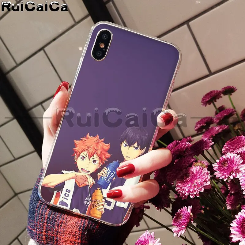 RuiCaiCa Haikyuu Хината атак аниме ТПУ Мягкий силиконовый чехол для телефона для iPhone X XS MAX 6 6S 7 7plus 8 8Plus 5 5S XR