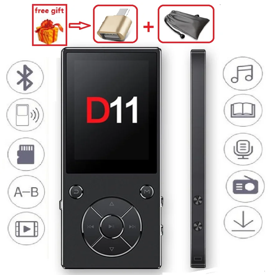 

Newest MP3 Player RUIZU D11 2.4 inch HD Screen Bluetooth Muis Player 8Gb 2.4inch Radio Fm Video E-Book TF Card PK benjie k11