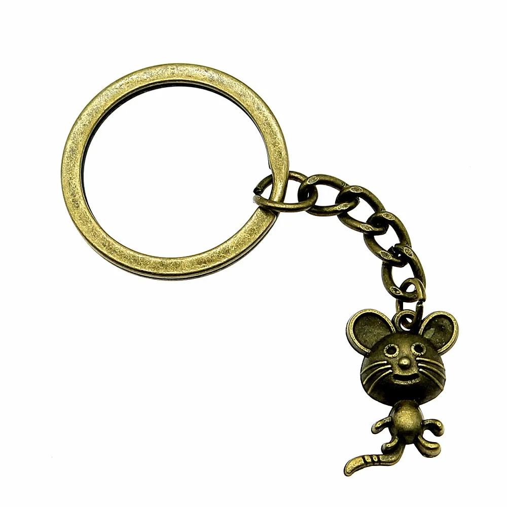 

1 piece motor keychain Mouse wedding gifts for guests souvenirs 21x13mm pendant antique Bronze