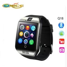 Bluetooth SmartWatch Q18 Touch Screen For iphone7 6 LG camcorder Service Support NFC TF SIM Card
