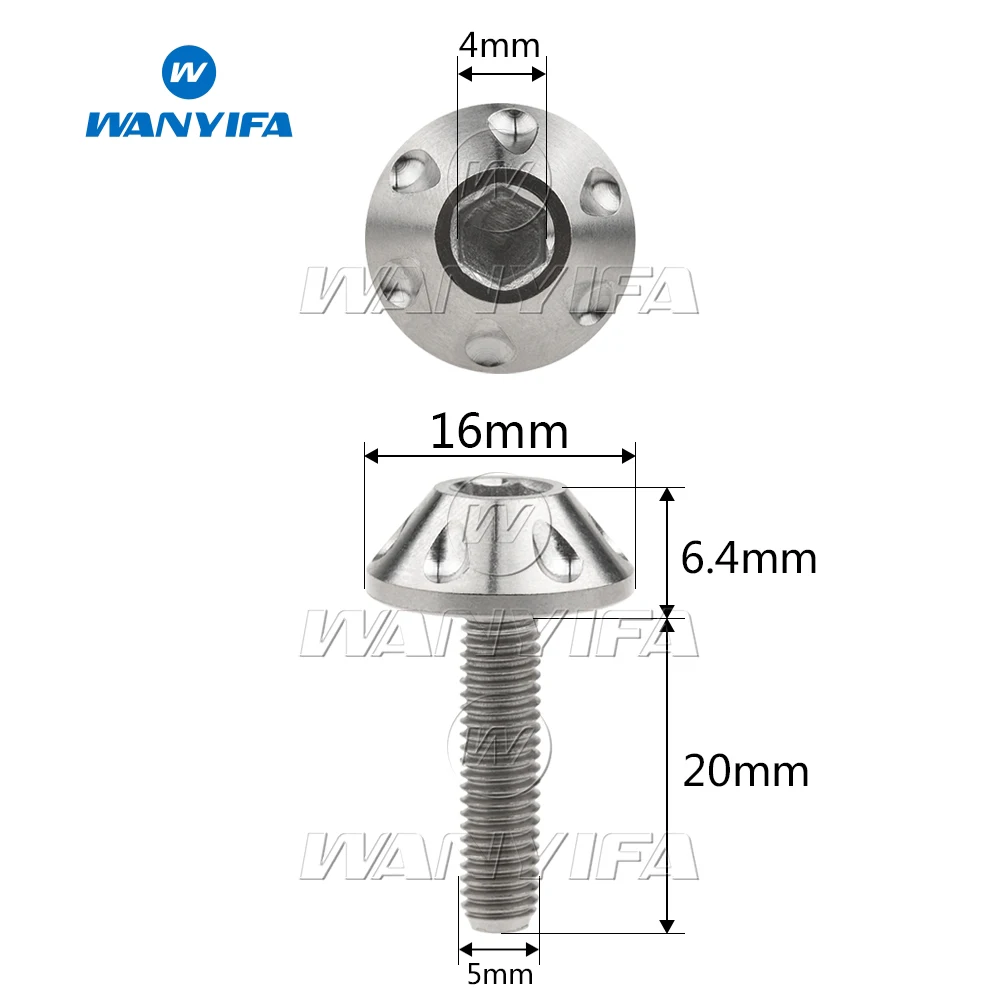 Титановый "Wanyifa" Болт M5x20mm зонтик голова пробивая винт для мотоцикла оболочки