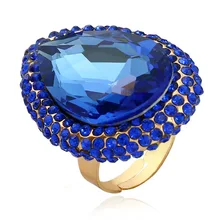 State для мужчин t преувеличенные королевский синий камень шампанское массивные регулируемые обручальные кольца для женщин мужчин модные ювелирные изделия