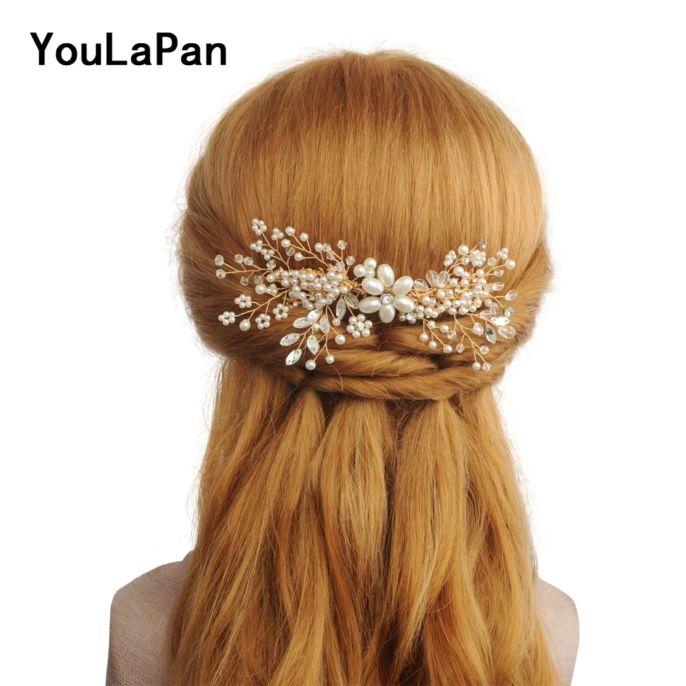 

YouLaPan HP143 Elegant wedding hair comb for bride Rhinestone pearls women hair pins bridal headpieces hair jewelry accessories