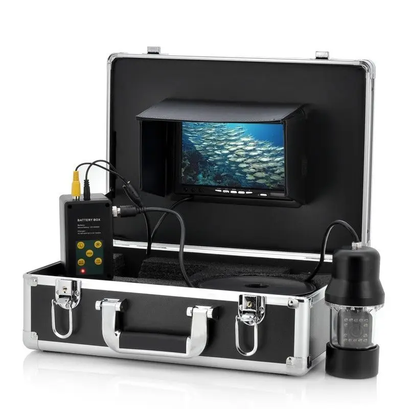 100m 360 Degree rotation SONY CCD PTZ Underwater video Camera with 7 Inch LCD fish video camera