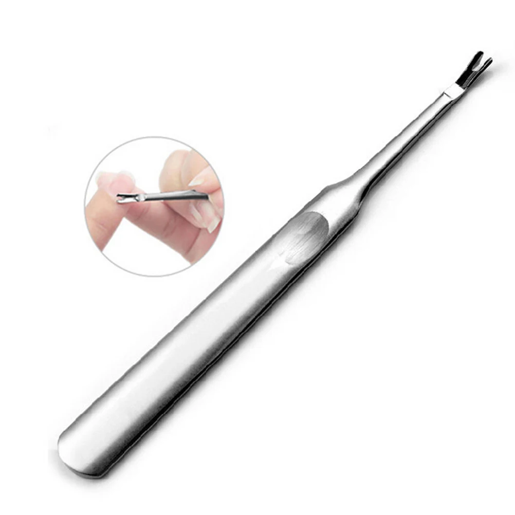 1PCS Nail file Manicure tools The dead skin fork stainless steel Double