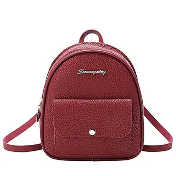 Mara's Dream New Lychee Shoulder Bag Small Fresh Shoulder Bag Solid Color Zipper Buckle Multi-function Small Backpack