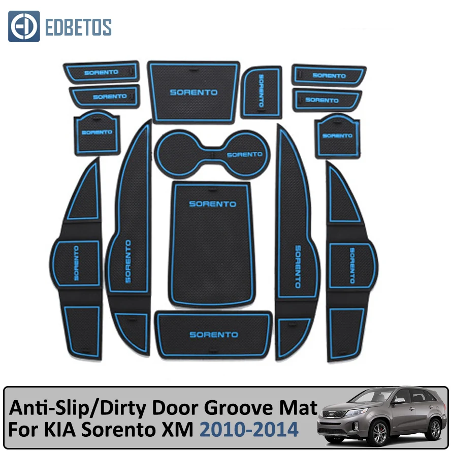 

Anti-Slip Mat For KIA Sorento XM 2010 2011 2012 2013 2014 Kia Sorento R Gate Slot Coaster Anti-Dirty Door Groove Mat