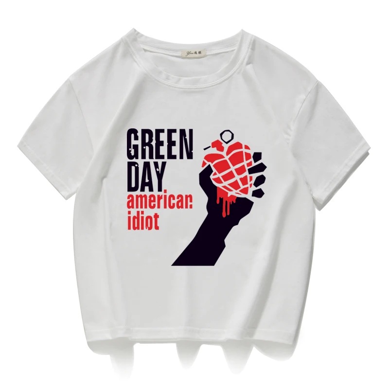Известный бренд Green Day, женские топы, хлопок, футболка на каждый день, женская футболка с круглым вырезом, универсальный топ, летний Свободный Топ для женщин