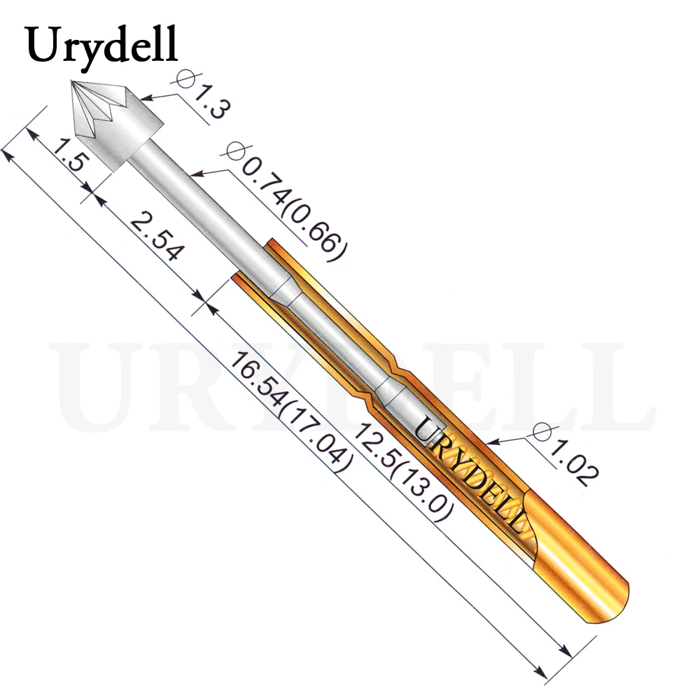 

100pcs/lot P75-LM2 Dia 1.3mm Spring Test Probes Pogo Pin Length 16.54mm (180g)