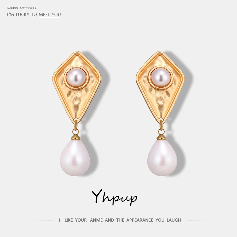 

Yhpup Fashion Vintage Imitation Pearls Clip Earrings Zinc Alloy Geometric Statement India Earrings for Women Jewelry Gift New