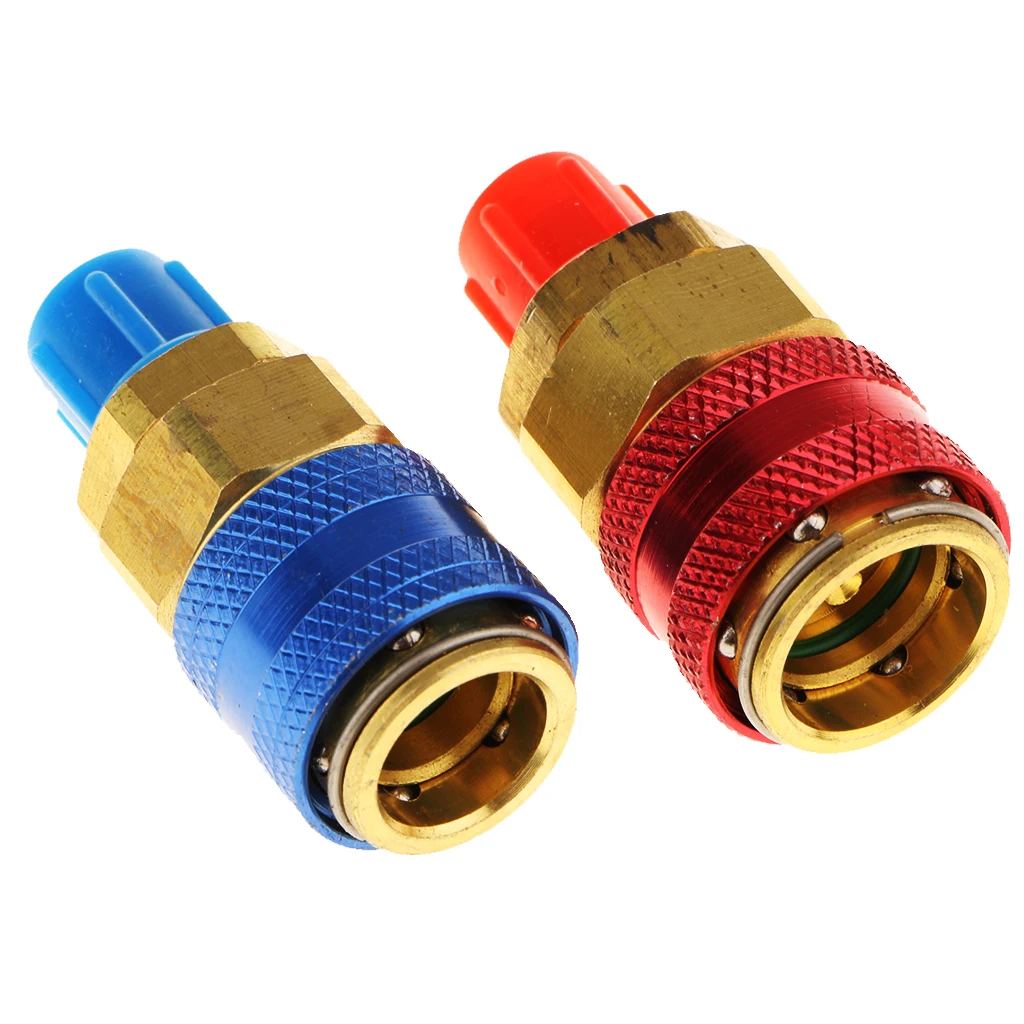 A/C R134a Quick Coupler Adapter Car High & Low Side HVAC SAE Male Flare Fitting 