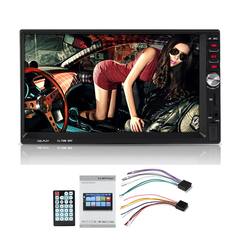 7 ''автомобильное радио USB/Aux в EQ eefeects 2 Din HD Bluetooth аудио стерео Mutimedia MP3/MP4/игрок WMA 7088B зеркальное соединение