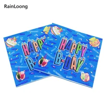 [RainLoong] темно-бирюзовая бумажная салфетка на день рождения праздничные и вечерние салфетки украшение в технике декупажа бумаги 33 см* 33 см 5 упак./лот