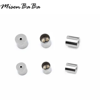 

100PCS Inner Diameter 3mm 4mm 5mm 6 8mm Cabochon Setting Stainless Steel Tassel Caps For Jewelry DIY Making Finding Accessories
