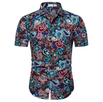 

Hawaiian Social Shirt Men's clothing Floral Shirt for Man Dress Short sleeve Summer Blouse Men Hip hop New
