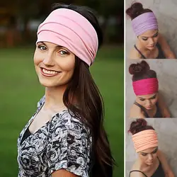 1 шт., лоскутное хлопок Спорт повязка для Для женщин взрослых модные повседневные эластичные тюрбан головные уборы аксессуары для волос