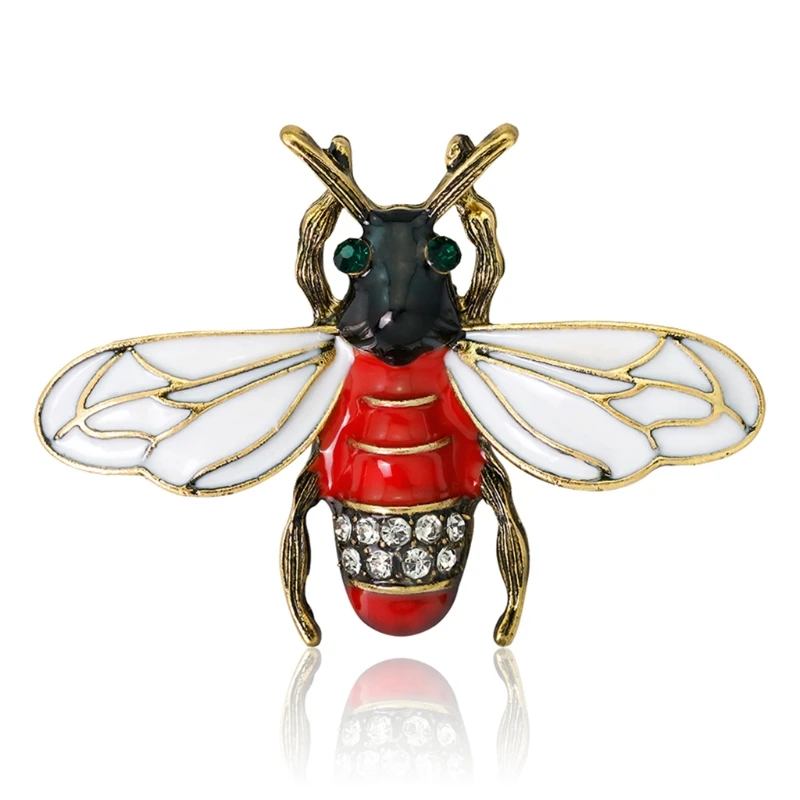 

Bee Insect Brooch Pins Jewelry Women Red Fashion Gifts Enamel Badge Decoration