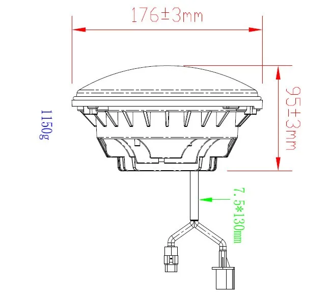 7 inches LED headlight dimensions