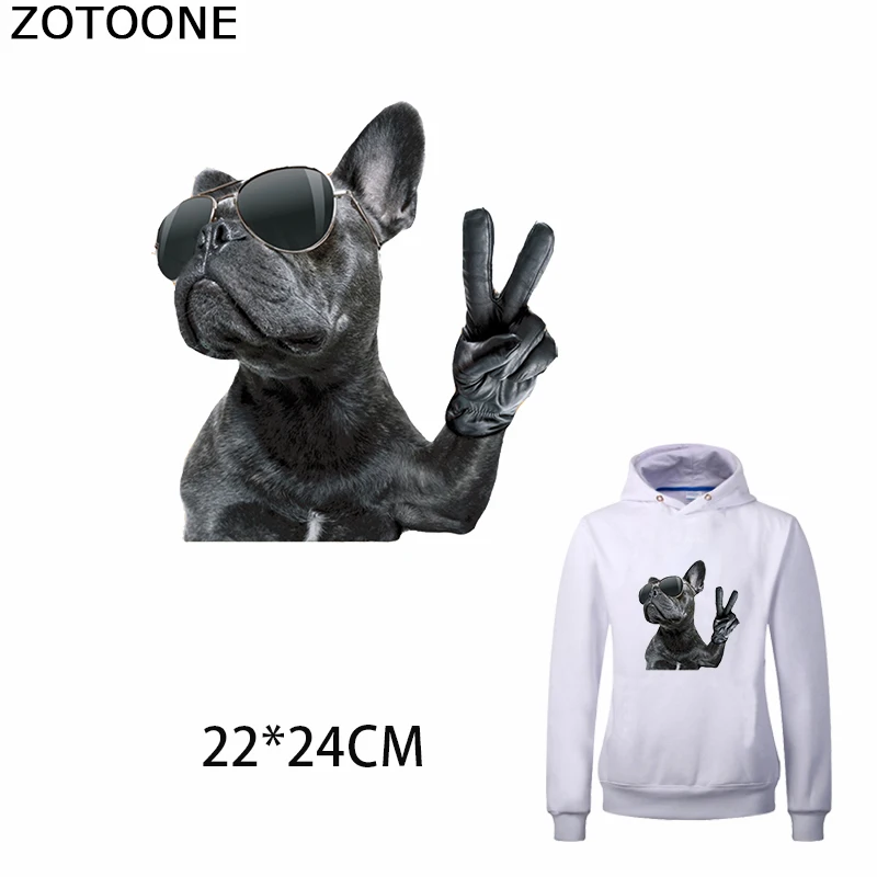 

ZOTOONE Personality Dogs Iron on Transfer Patch for Sweatshirt Cool Puppy Stickers Stick on Clothing Funny Washable Applications
