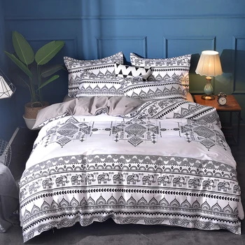 

Fanaijia Elephant printing bedding sets queen size Bohemia duvet cover set with Pillowcase AU size single Bedlinen Home textile