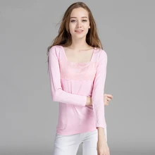 Весенне-осенняя Модальная Пижама женская ночная рубашка с длинными рукавами ночная рубашка с кружевной отделкой сексуальное женское белье для домашней носки