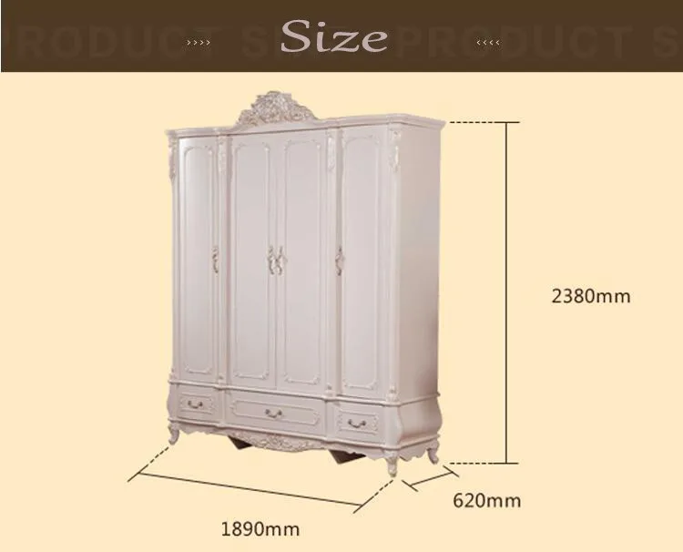 Четырехдверный шкаф современный европейский весь гардероб французский мебельный шкаф для спальни o1192