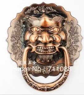 

Dooren LT 18CM diameters Antique Chinese lion head door handle knocker handle unicorn beast
