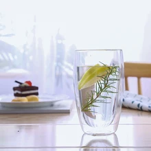 Простые мгновенные двухслойные термостойкие стеклянные материалы чашки для кофе изящная стеклянная кухонная утварь кружки 400 мл