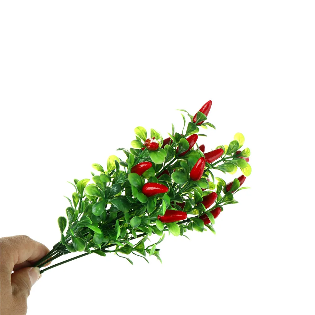 One Plastic Pepper Bunch Artificial Plants Simulation Peppers Fake