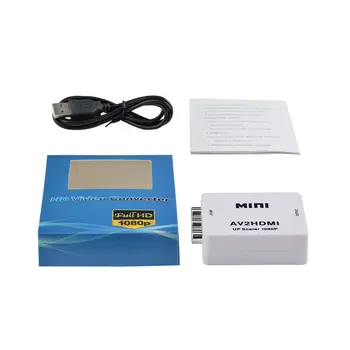

RCA to HDMI AV to HDMI 1080P AV2HDMI Mini AV to HDMI Converter Signal Converter for TV, VHS VCR, DVD Records Chipsets Shown