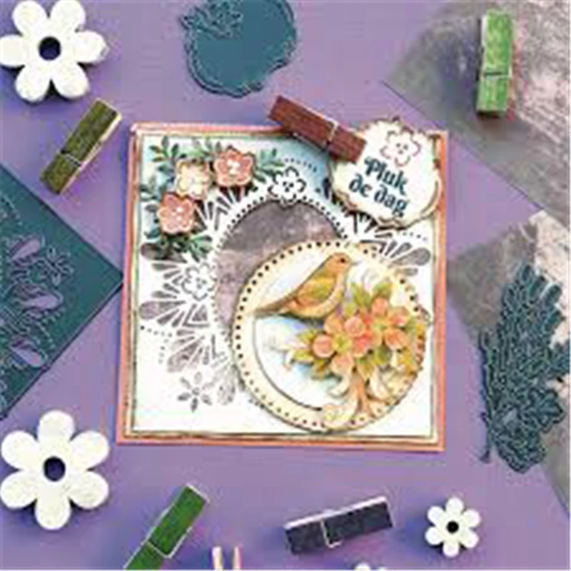 

YaMinSanNiO Floral Oval Dies Scrapbooking Metal Cutting Dies New 2019 Background Craft Dies Cover Cuts Card Making Scrapbook