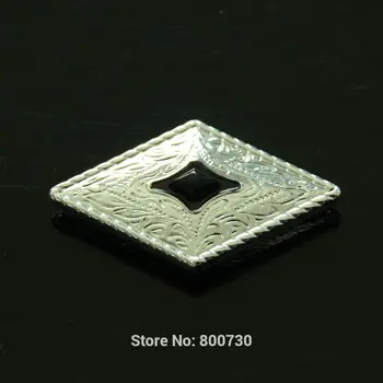 

(KB303) 50pc Western Prairie Dust Diamond Concho w/ Black Stone Concho Leathercraft