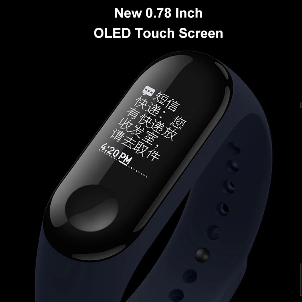 Original Xiaomi Mi Band 3 Smart Wristband Fitness Bracelet MiBand Band 3 Big Touch Screen OLED Message Heart Rate Time Smartband