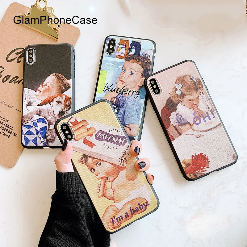 

GlamPhoneCase Cute Cartoon Illustration Phone Case For iPhone X XS Max XR Soft Silicone Cover For iPhone 7 8 6 6s Plus Case