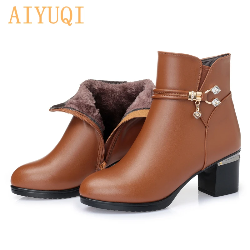 Женские ботинки из натуральной кожи на высоком каблуке|women genuine leather boots|genuine bootssnow