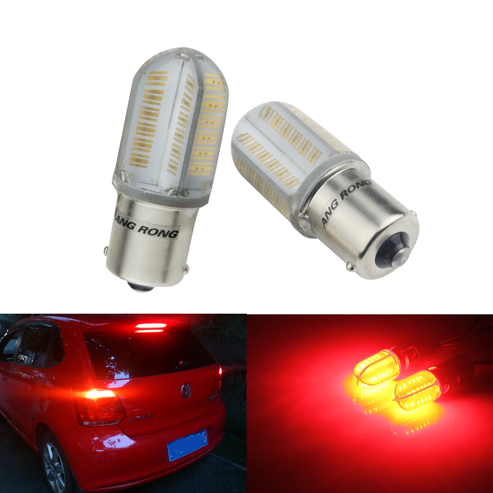 2x BA15S 1156 P21W R10W 18 SMD LED Side Marker Tail Stop Light Xenon White 12V
