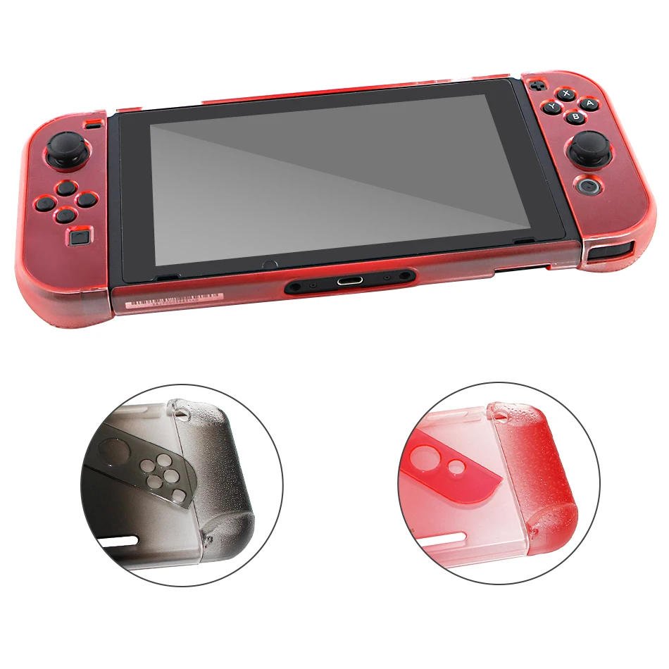 

Joy-con Thin Protective Cover Case Shell Gradient Droplets 3 Part Design Separated for NS Nintend Switch (Red and Black)