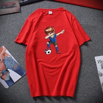 

New Football Junior Printed T-shirt Cotton Men's T-shirt Women's Summer T-shirt Fashion Origin Style European Size