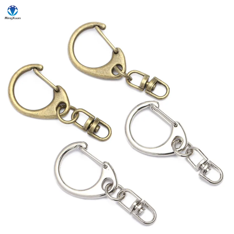 

MINGXUAN 20pcs/lot 20x38mm Key Clasps Keychain Split Ring Key Chains Keyrings DIY Retro Fashion Keychains Accessories