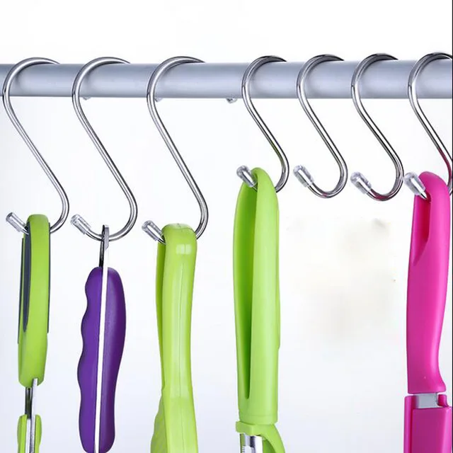 4pcs/lot Stainless steel hangers S hook bag hooks kitchen room metal