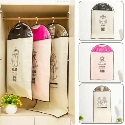 

Wall Door Closet Home Hanging Storage Bag Organizer Holder Hanger Pouch Pockets Outer Suit Dress Clothing Dust Cover Protecter