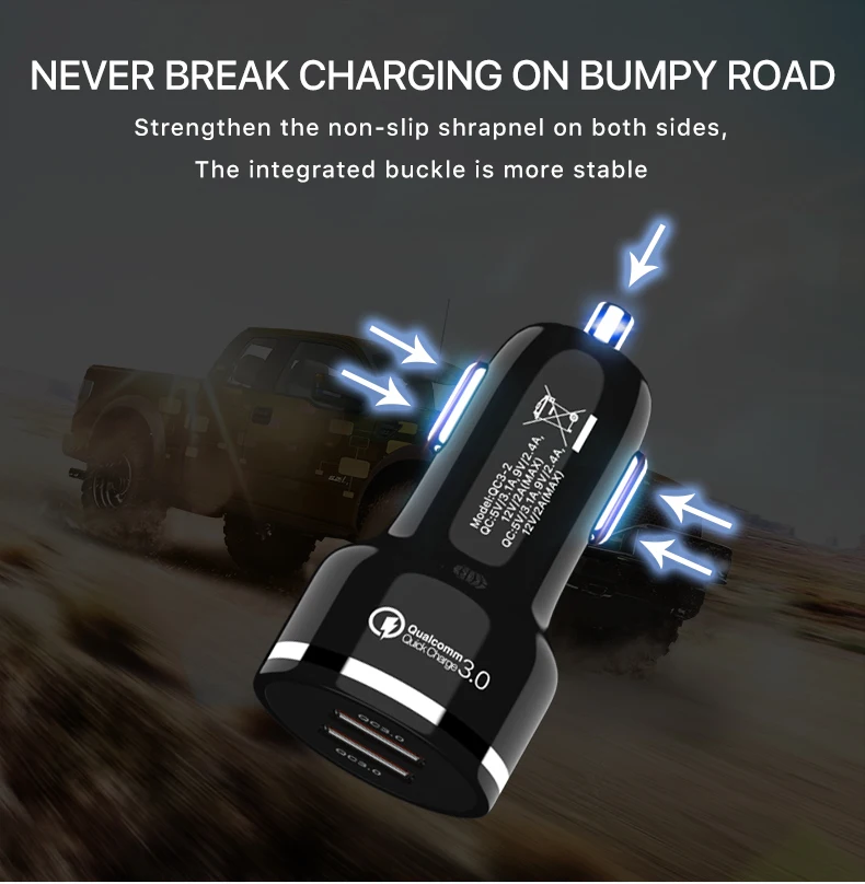 48W Dual Quick Charge 3.0 USB Car Charger QC 3.0 USB Charger (9)