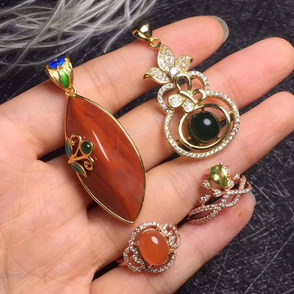 

Fine Jewelry Real 925 Sterling Silver Leopard S925 Natural Agete Gemstone Female Jewelry Set for Women Fine Jewelry Sets