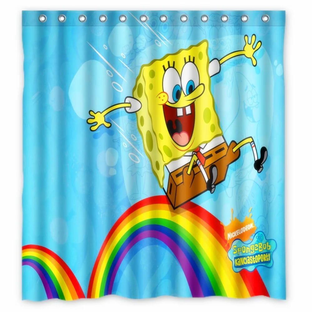 Vixm Shower Curtains Spongebob Squarepants Polyester Fabric Bathroom