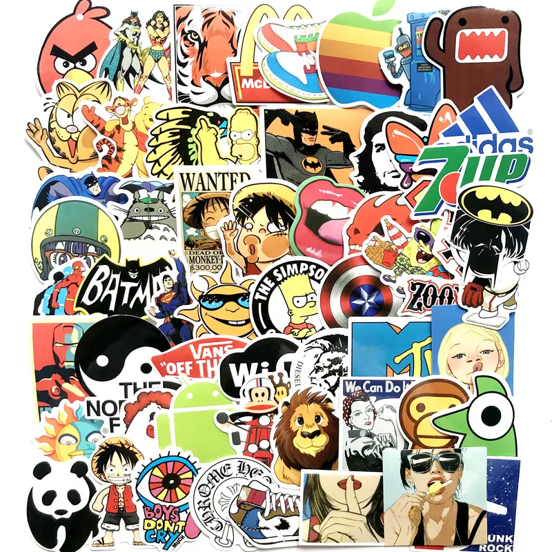 60 pcs Mixed Cartoon Toy Stickers for Car Styling Bike Motorcycle good joy Laptop Travel Luggage Cool Funny Sticker Bomb Decals