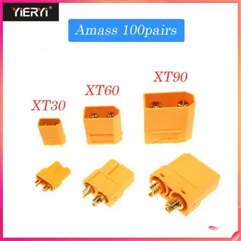 Price 100 Pairs XT30 XT60 XT90 Yellow Battery Connector Set 4.5mm Male Female Gold Plated Banana Plug Wholesale