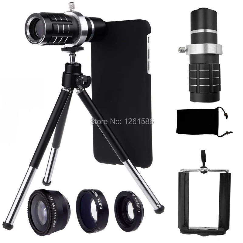 Black 12x Zoom Telescope Camera Phone Lens for iPhone 6 6s 6 6 Plus 6s Plus (1)