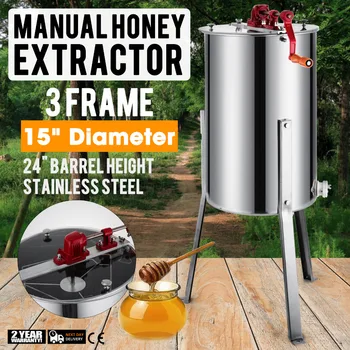 

Manual Honey Extractor 3 Frame Bee Extractor Stainless Steel Honey Spinner Extractor